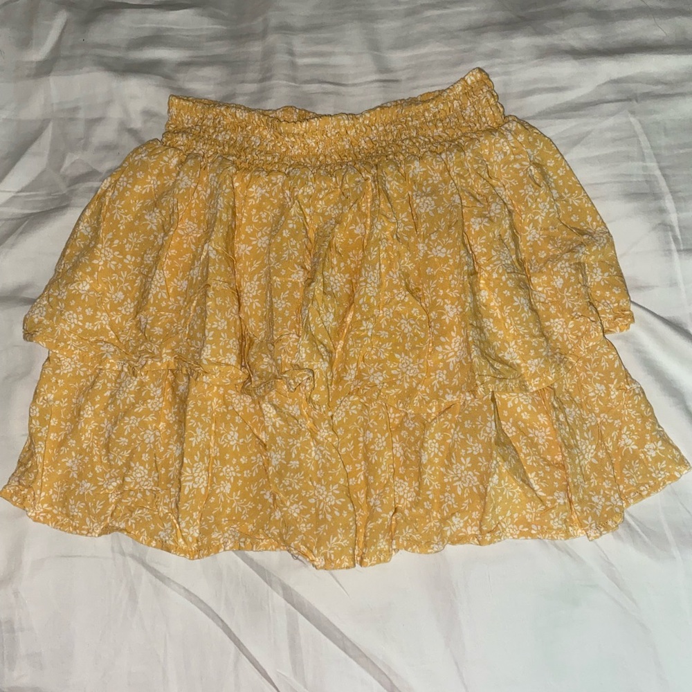 Yellow floral skirt